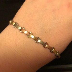 Sterling Silver Tri-Colored Bracelet 7.5”